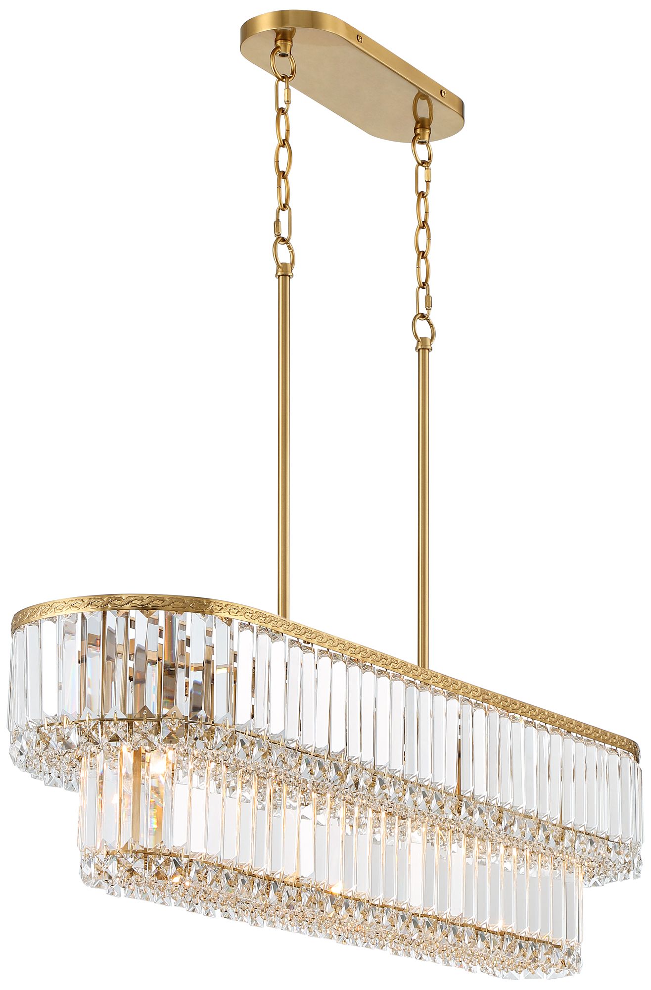 Possini Euro Ella 38 3/4" Wide Soft Gold Crystal Island Pendant Light in scene
