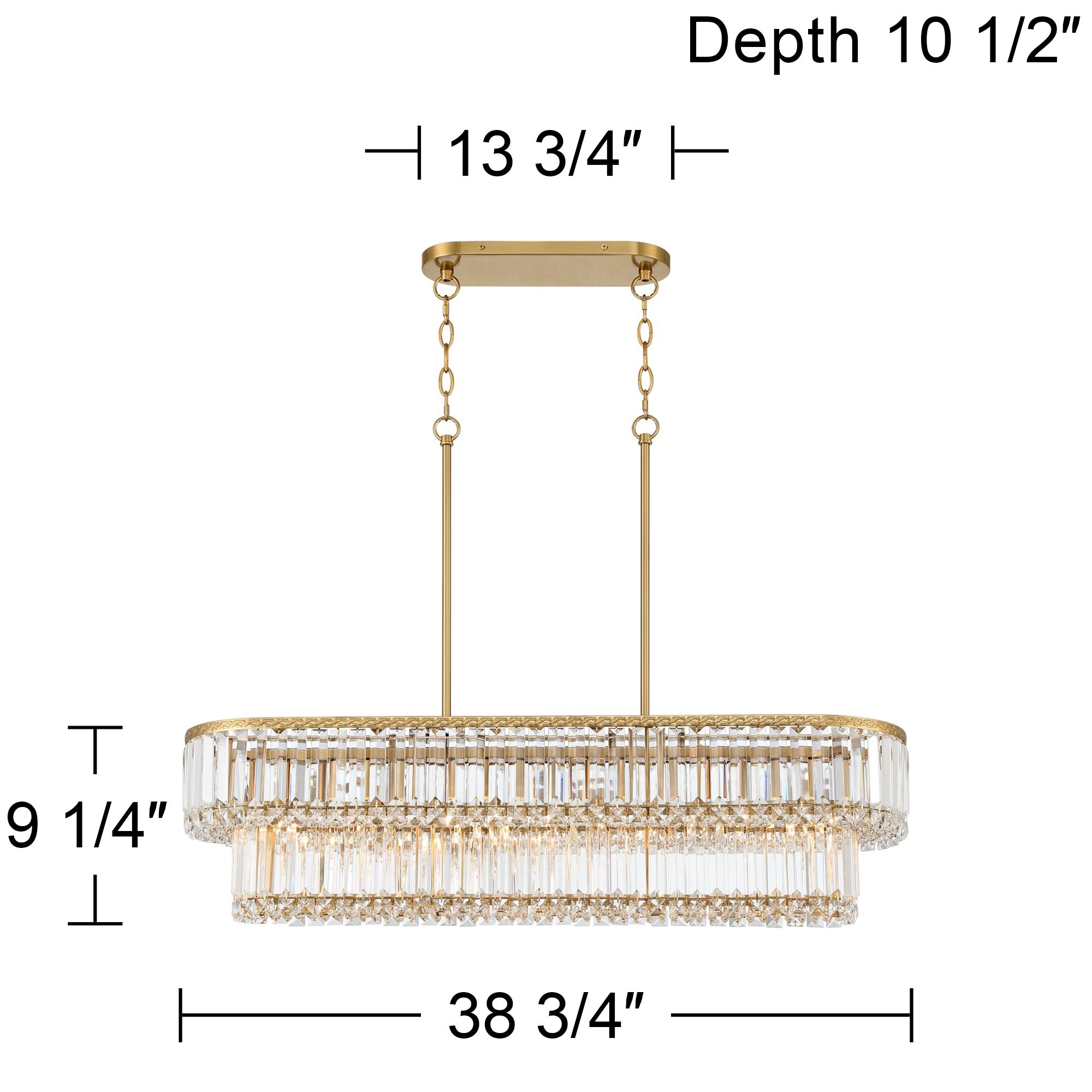 Possini Euro Ella 38 3/4" Wide Soft Gold Crystal Island Pendant Light in scene
