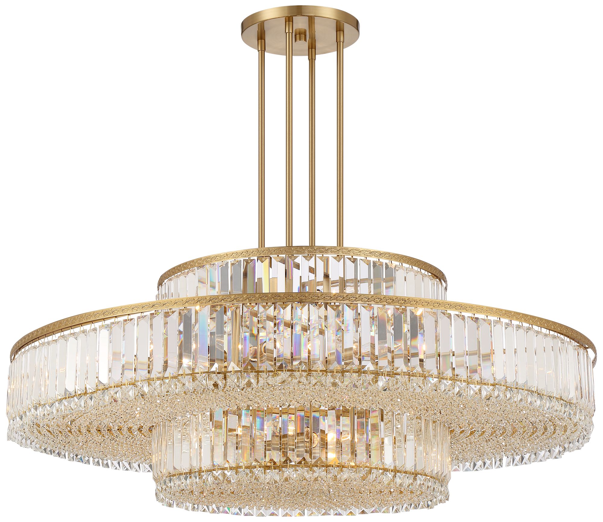 Possini Euro Ella 39 3/4"W Soft Gold Clear Crystal Pendant Chandelier