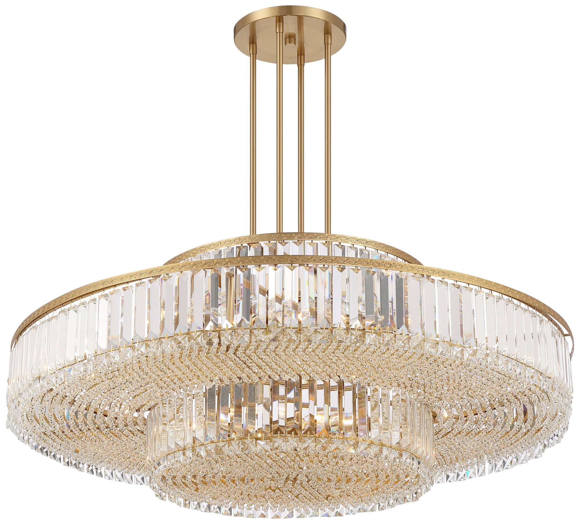 Possini Euro Ella 39 3/4"W Soft Gold Clear Crystal Pendant Chandelier in scene