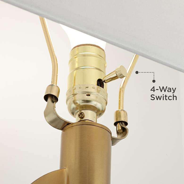 Image 5 Possini Euro Ella Open Brass Night Light Table Lamp with USB Port more views