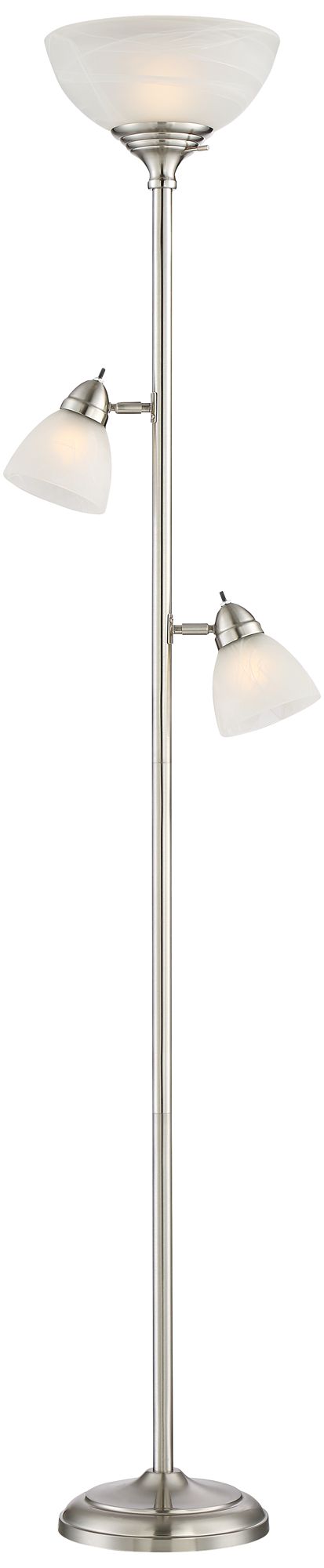 Image 3 Possini Euro Ellery 72" Nickel Tree Torchiere 3-Light Floor Lamp