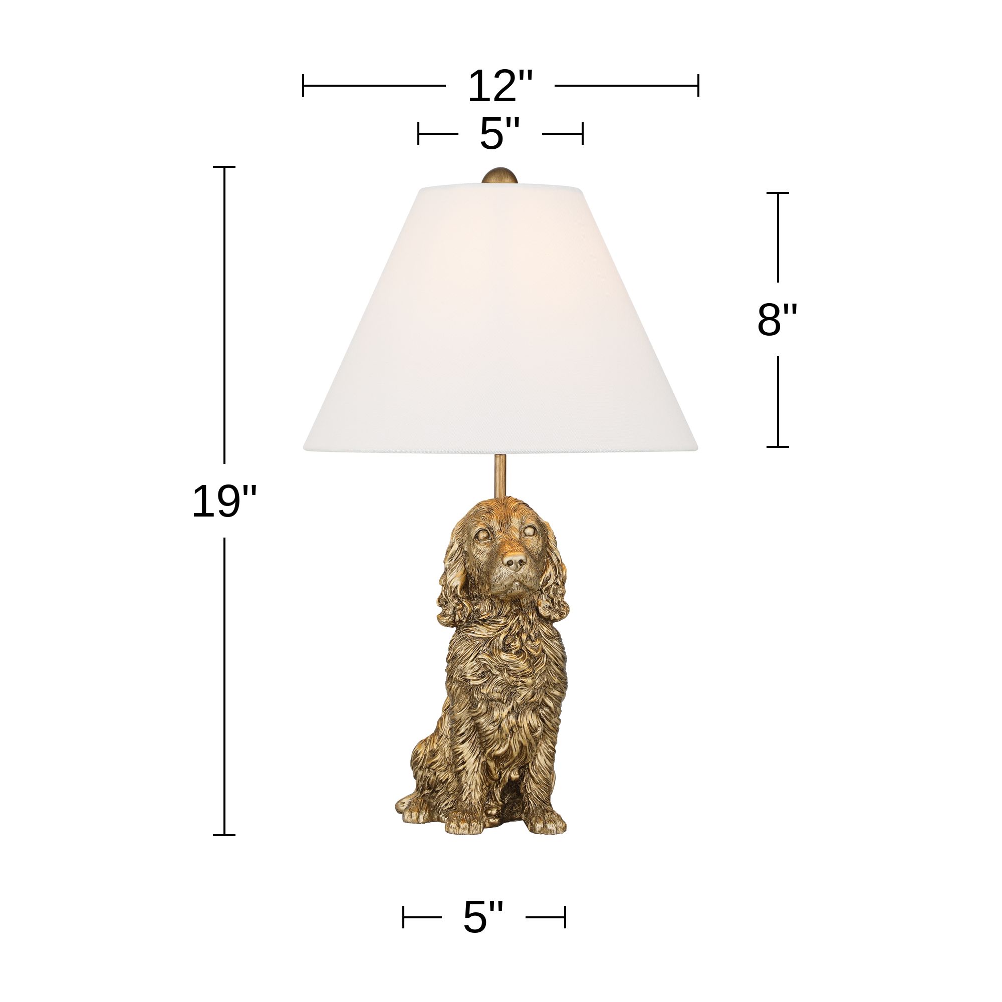 Possini Euro Ellington 19" High Antique Brass Dog Statue Accent Lamp in scene
