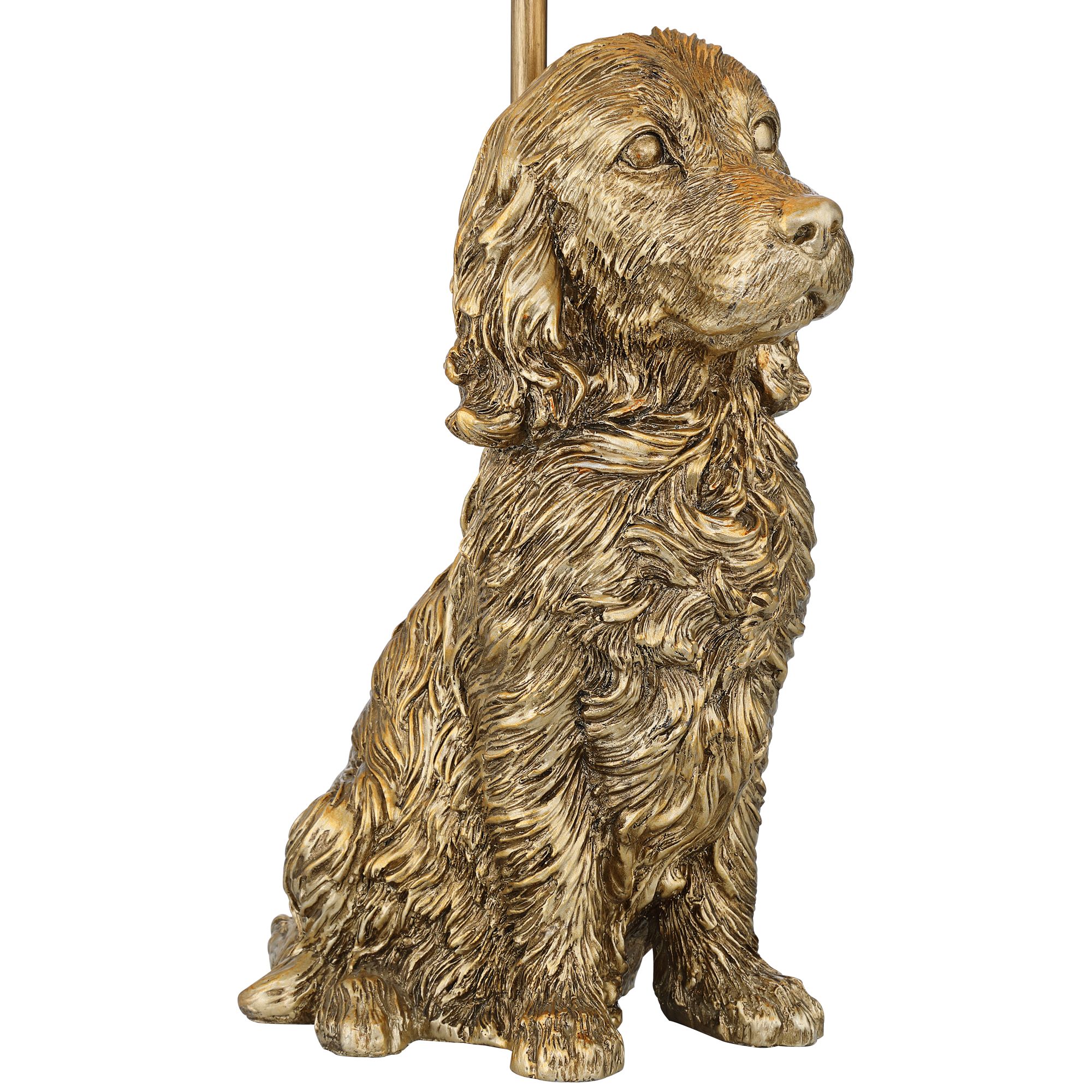 Possini Euro Ellington 19" High Antique Brass Dog Statue Accent Lamp in scene