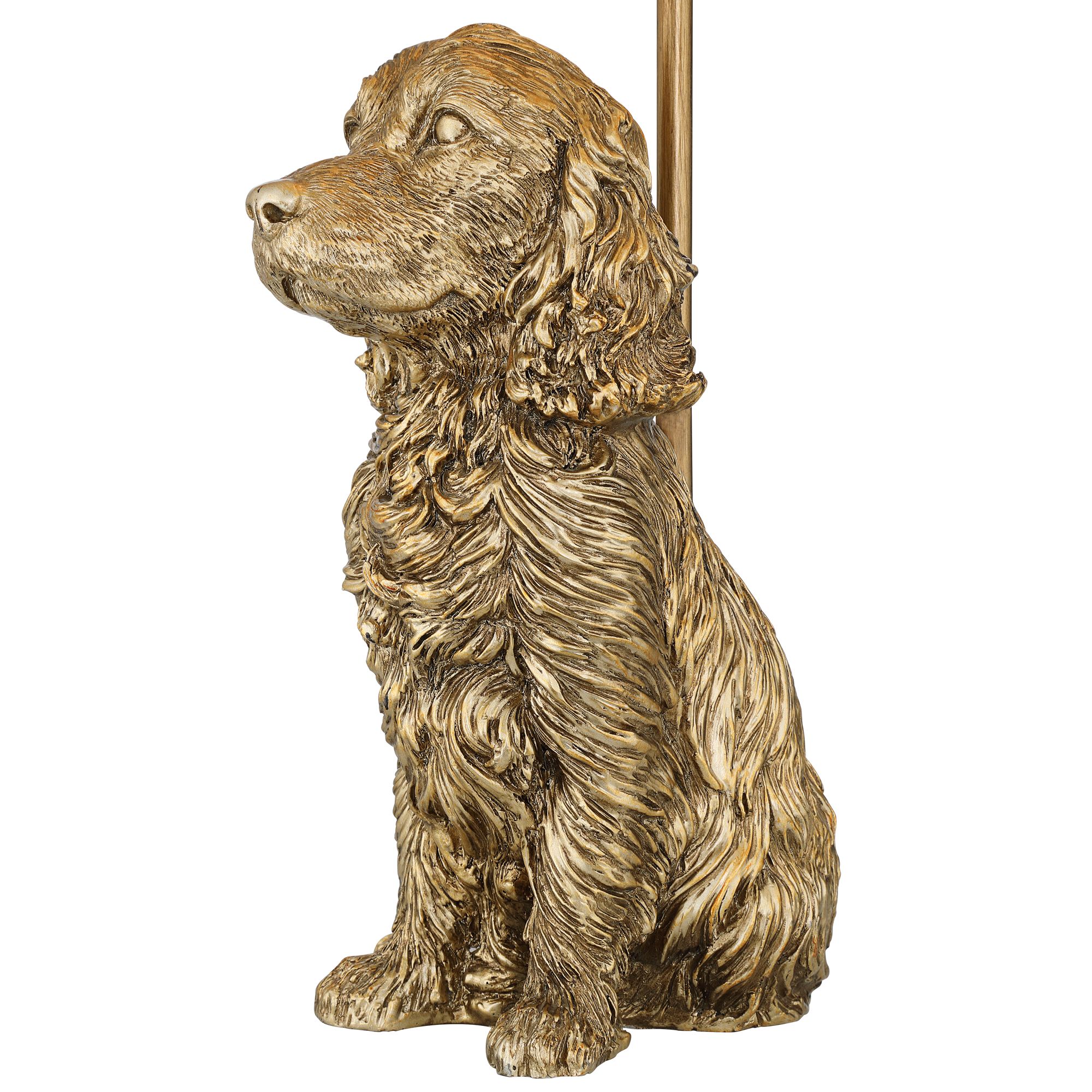 Possini Euro Ellington 19" High Antique Brass Dog Statue Accent Lamp in scene
