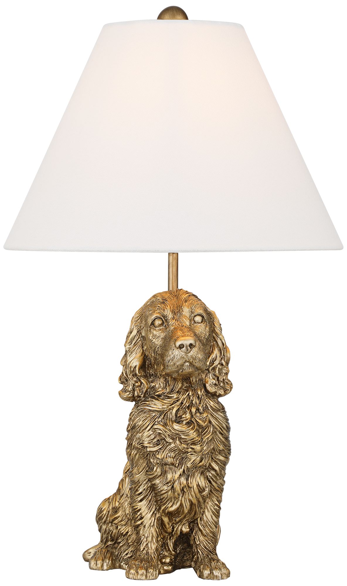 Possini Euro Ellington 19" High Antique Brass Dog Statue Accent Lamp in scene