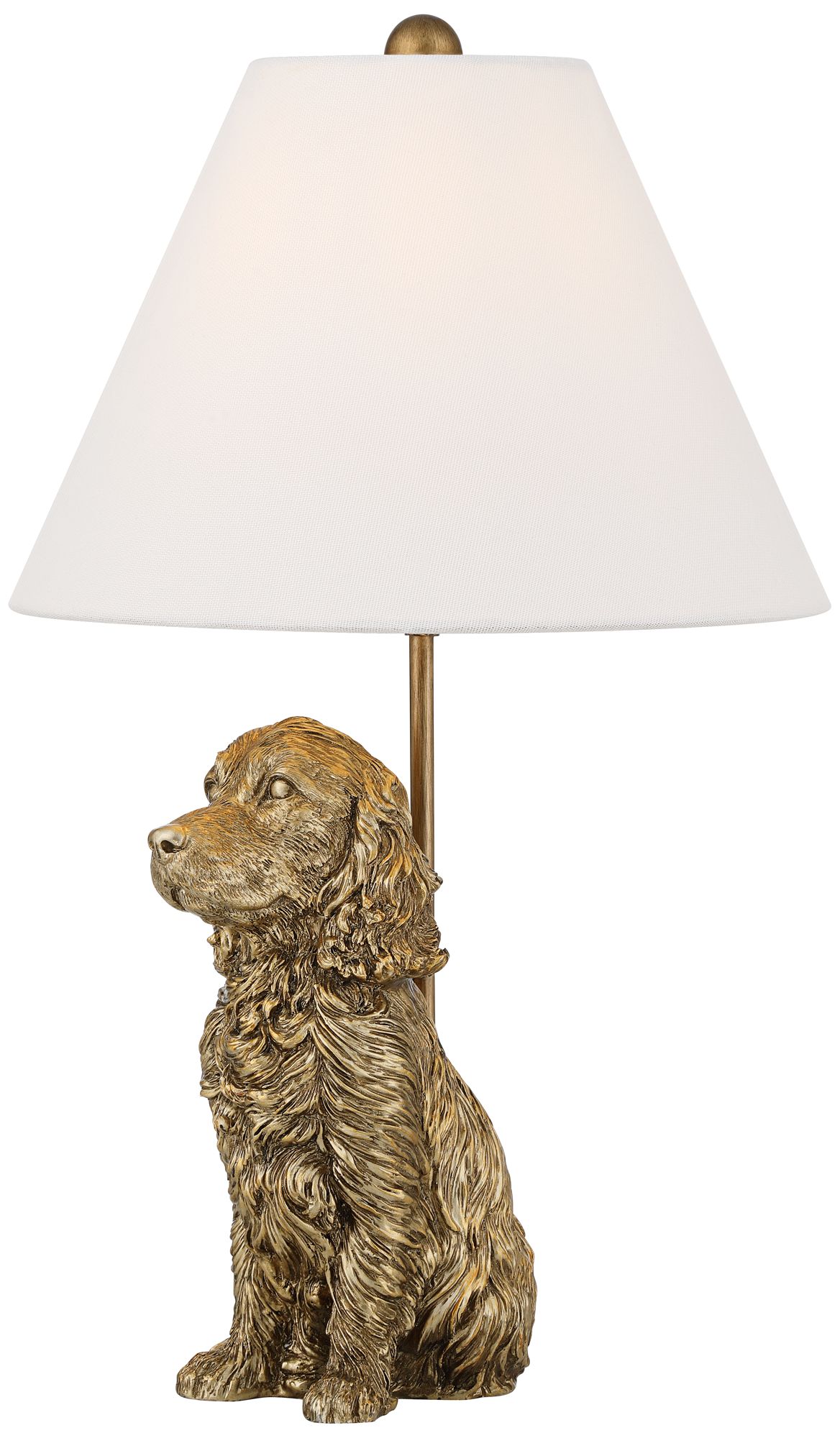 Possini Euro Ellington 19" High Antique Brass Dog Statue Accent Lamp in scene