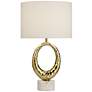 2_Possini Euro Elliptical 27 1/2" Marble Gold Modern Lamp with Dimmer