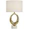Possini Euro Elliptical 27 1/2" Marble Gold Modern Lamp with Dimmer