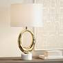 1_Possini Euro Elliptical 27 1/2" Marble Gold Modern Lamp with Dimmer