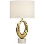 7_Possini Euro Elliptical 27 1/2" Marble Gold Modern Lamp with Dimmer more views