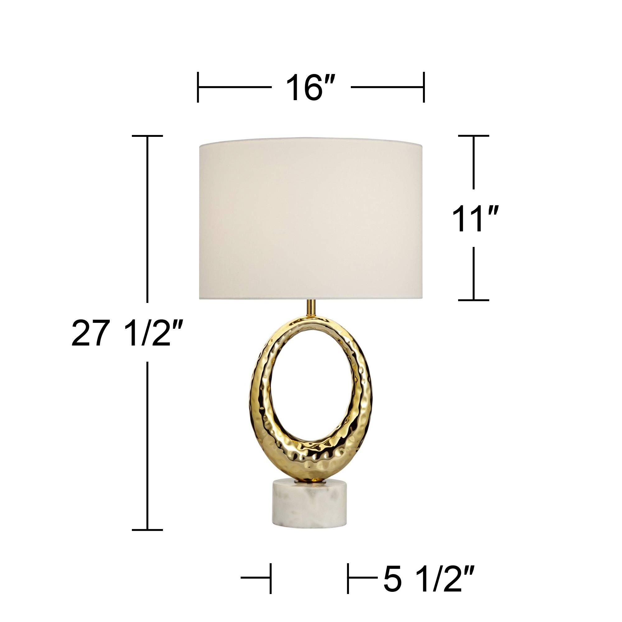 Possini Euro Elliptical 27 1/2" Marble Gold Modern Lamp with Dimmer