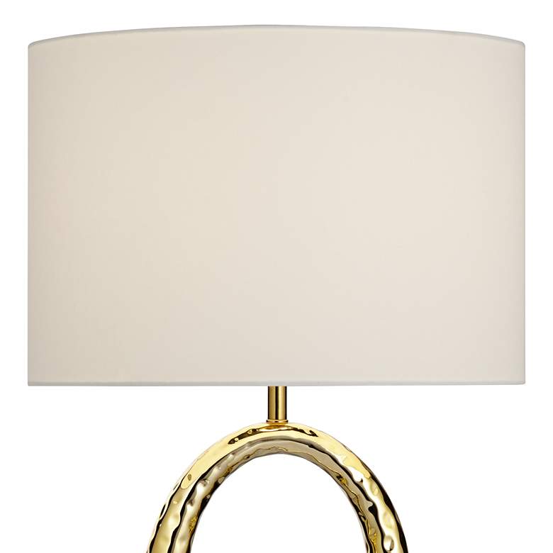Image 3 Possini Euro Elliptical Marble and Gold Modern Table Lamp with Dimmer more views