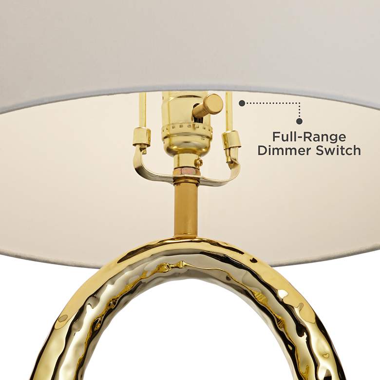 Image 4 Possini Euro Elliptical Marble and Gold Modern Table Lamp with Dimmer more views