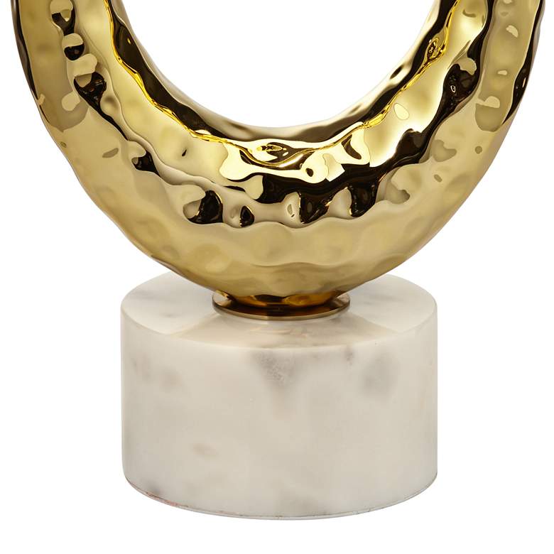 Image 5 Possini Euro Elliptical Marble and Gold Modern Table Lamp with Dimmer more views