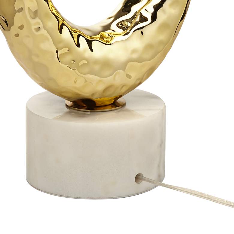 Image 6 Possini Euro Elliptical Marble and Gold Modern Table Lamp with Dimmer more views