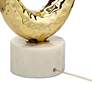 Possini Euro Elliptical Marble and Gold Modern Table Lamp with Dimmer