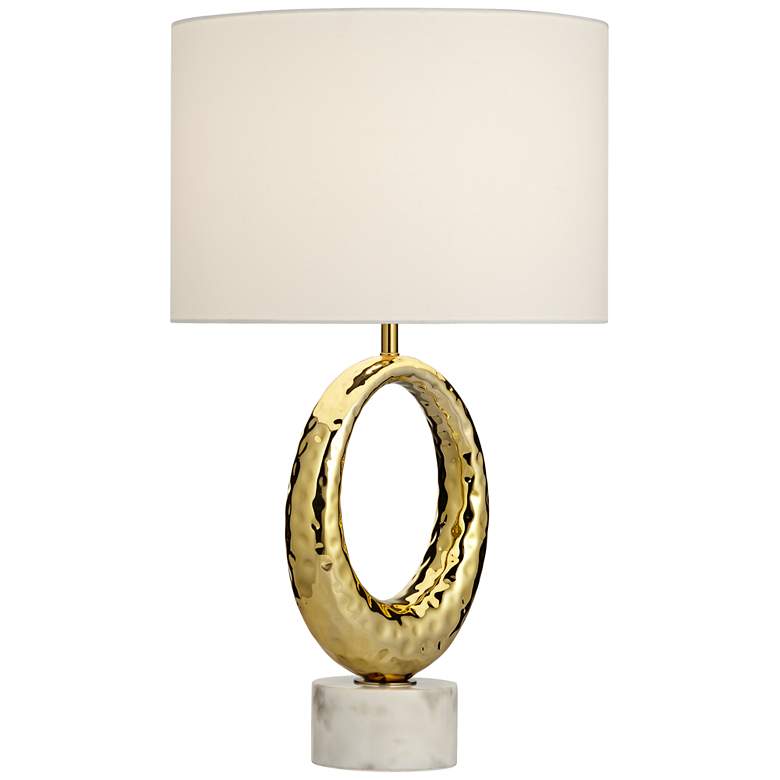 Image 7 Possini Euro Elliptical Marble and Gold Modern Table Lamp with Dimmer more views