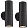 Possini Euro Ellis 11 3/4" Black Up-Down Outdoor Wall Light Set of 2