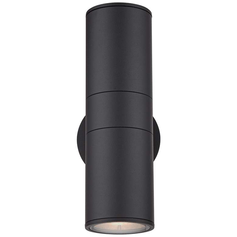 Image 6 Possini Euro Ellis 11 3/4 inch Black Up-Down Outdoor Wall Light Set of 2 more views