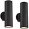 Possini Euro Ellis 11 3/4" Black Up-Down Outdoor Wall Light Set of 2