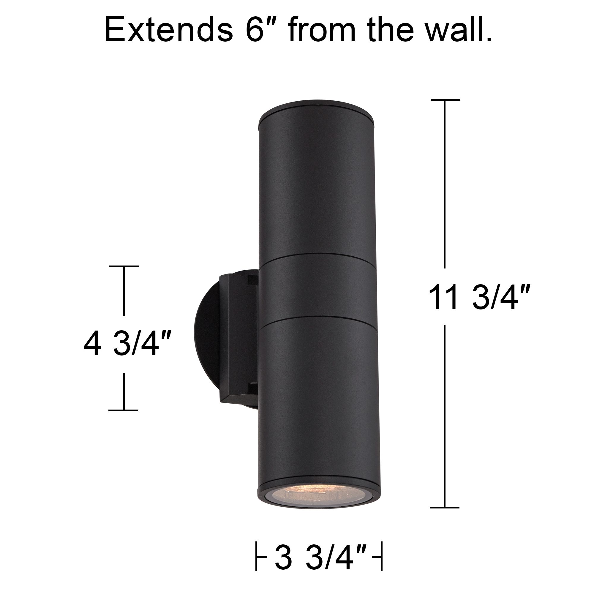 Possini Euro Ellis 11 3/4" Black Up-Down Outdoor Wall Light Set of 2