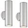 Possini Euro Ellis 11 3/4" Brushed Nickel Outdoor Wall Lights Set of 2