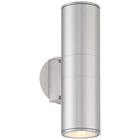 Image2 of Possini Euro Ellis 11 3/4" Brushed Nickel Up-Down Outdoor Wall Light