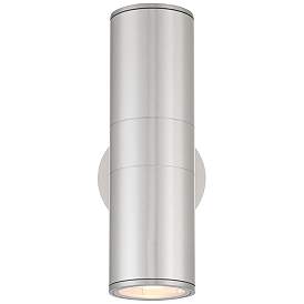 Image5 of Possini Euro Ellis 11 3/4" Brushed Nickel Up-Down Outdoor Wall Light more views