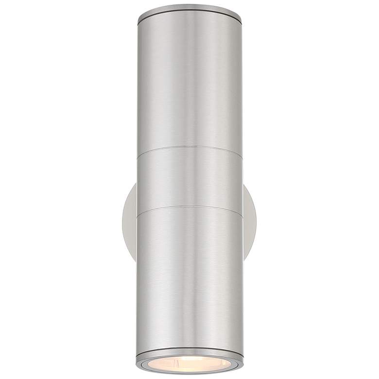 Image 5 Possini Euro Ellis 11 3/4" Brushed Nickel Up-Down Outdoor Wall Light more views