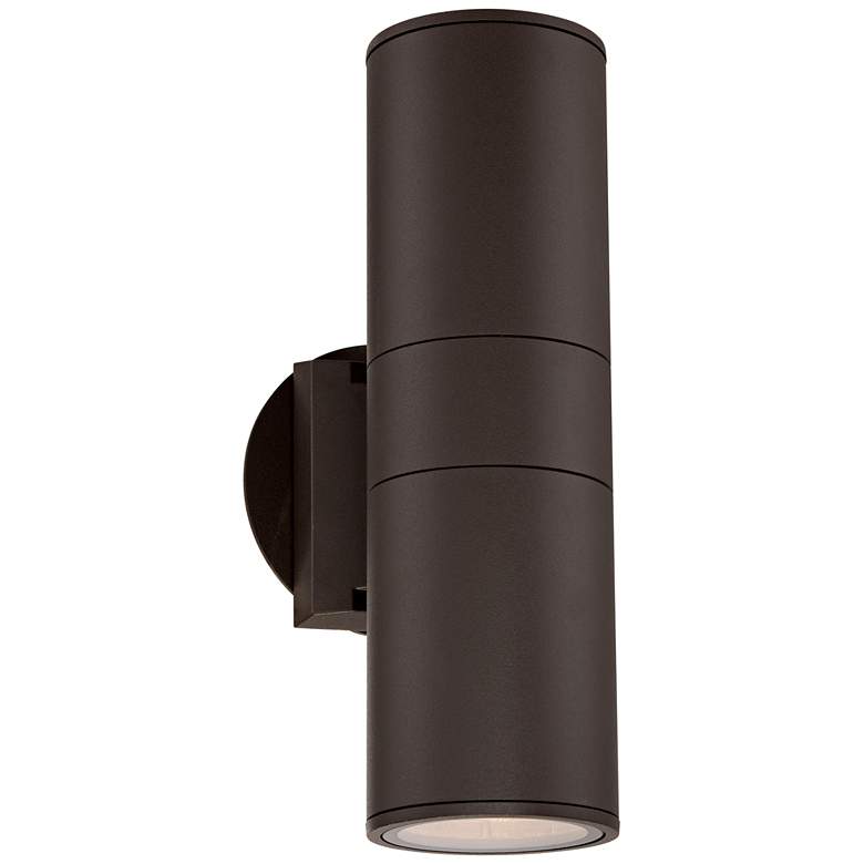 Image 3 Possini Euro Ellis 11 3/4 inch High Bronze Up-Down Outdoor Wall Light