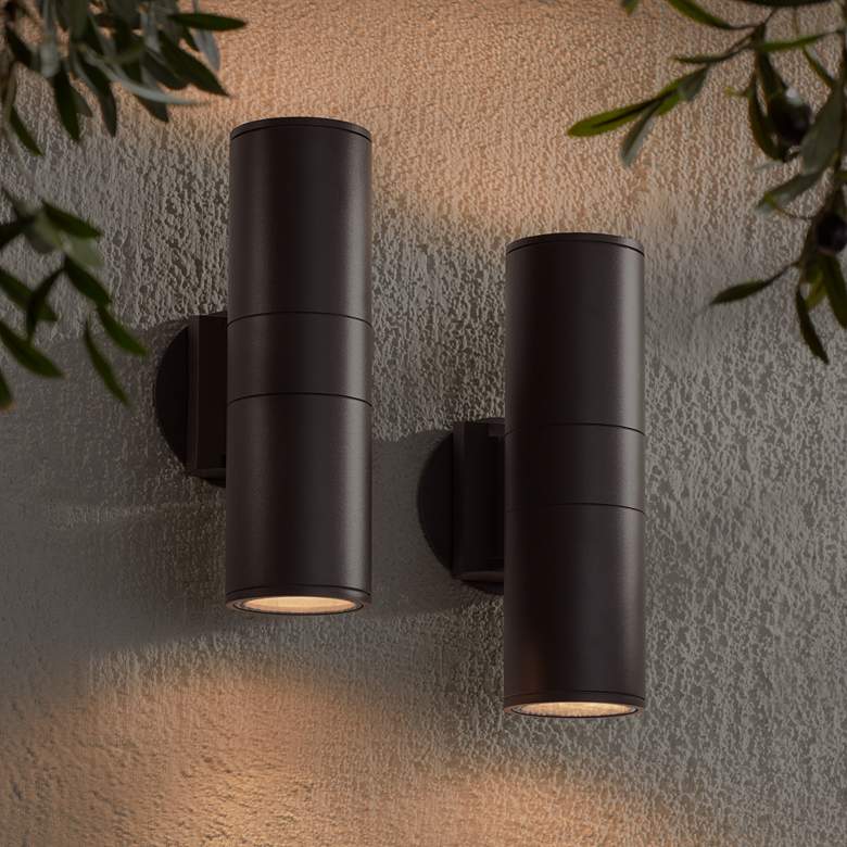 Image 4 Possini Euro Ellis 11 3/4" High Brown Up-Down Outdoor Lights Set of 2 more views