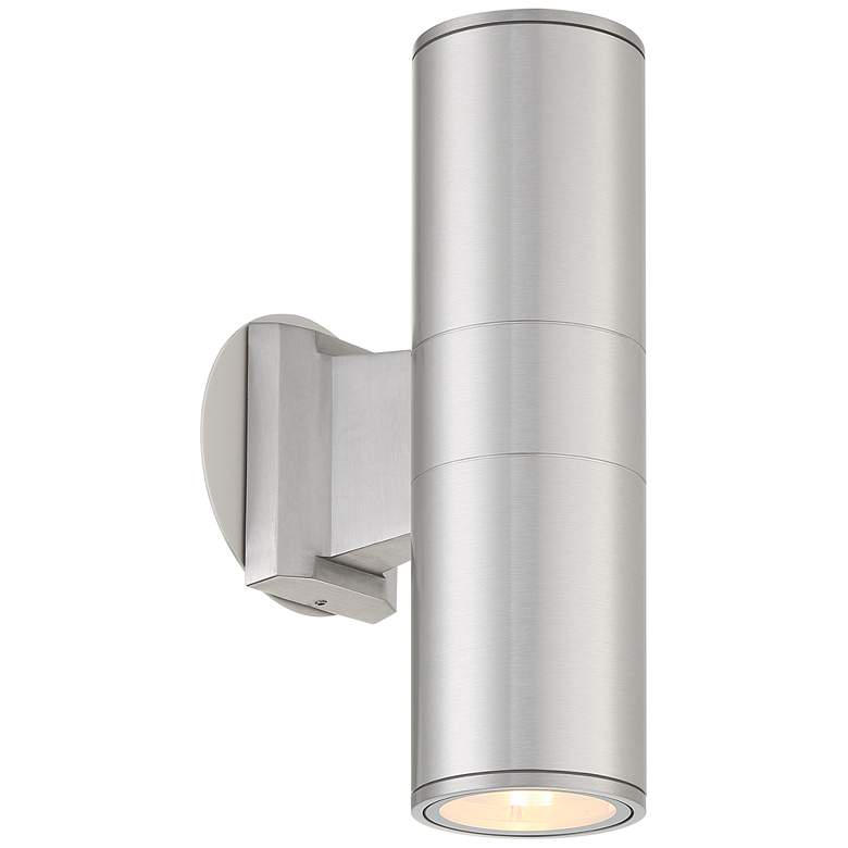 Possini Euro Ellis 11 3/4&quot;H Brushed Nickel Up-Down Outdoor Wall Light more views