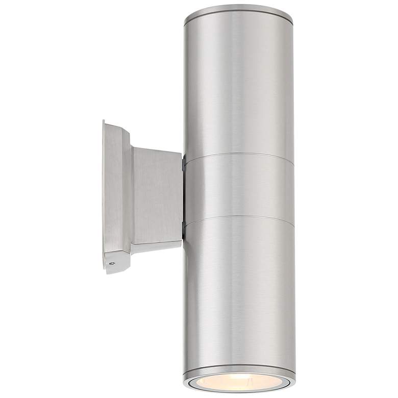 Possini Euro Ellis 11 3/4&quot;H Brushed Nickel Up-Down Outdoor Wall Light more views
