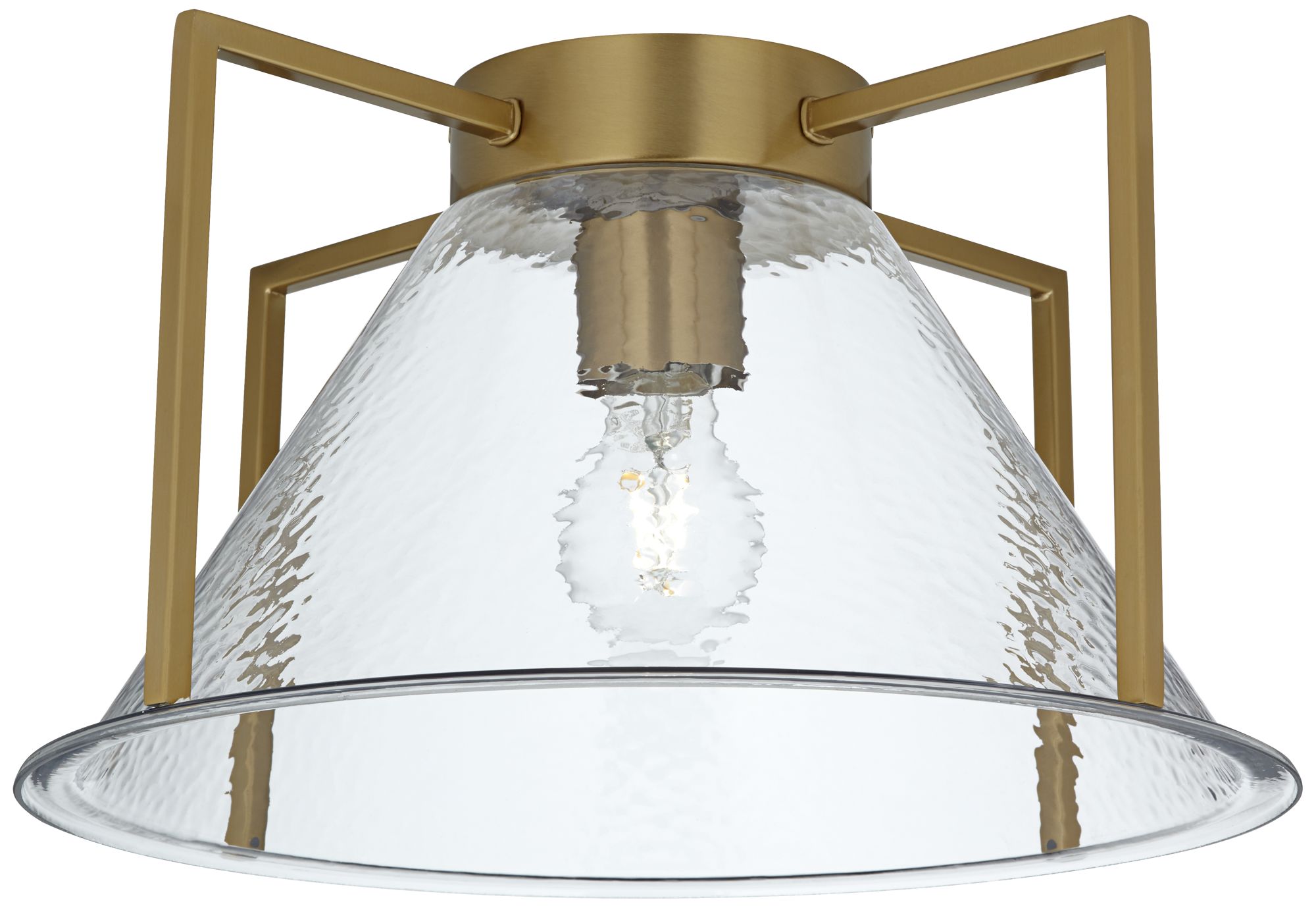 Image 5 Possini Euro Ellsmere 15"W Warm Brass and Water Glass Ceiling Light more views