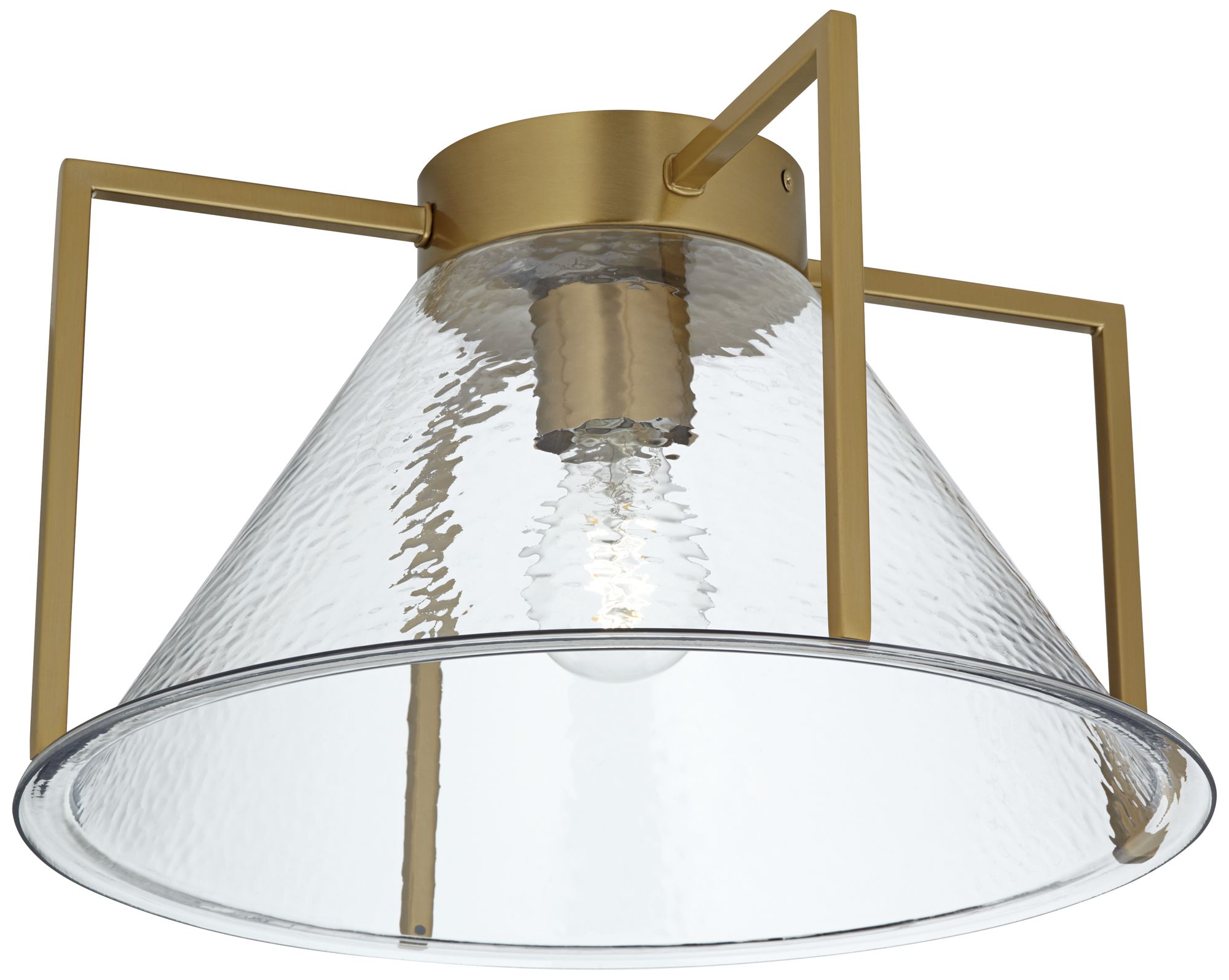 Watch A Video About the Possini Euro Ellsmere Warm Brass Ceiling Light with Hammer Glass