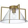 Thumbnail2 of Possini Euro Ellsmere 15"W Warm Brass Ceiling Light with Hammer Glass