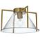 Possini Euro Ellsmere 15"W Warm Brass Ceiling Light with Hammer Glass