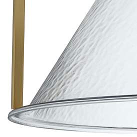 Image3 of Possini Euro Ellsmere 15"W Warm Brass Ceiling Light with Hammer Glass more views