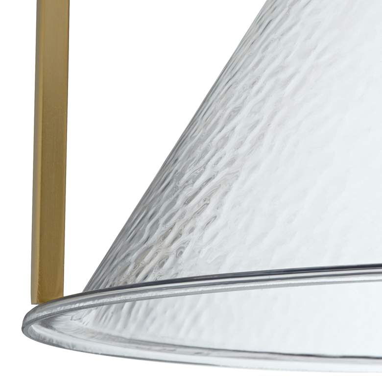 Image 3 Possini Euro Ellsmere 15"W Warm Brass Ceiling Light with Hammer Glass more views