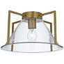 6_Possini Euro Ellsmere 15"W Warm Brass Ceiling Light with Hammer Glass more views