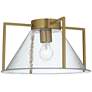 7_Possini Euro Ellsmere 15"W Warm Brass Ceiling Light with Hammer Glass more views