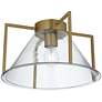 Watch A Video About the Possini Euro Ellsmere Warm Brass Ceiling Light with Hammer Glass