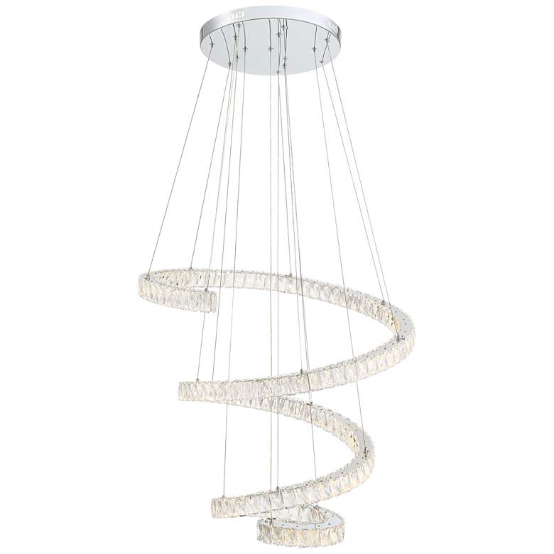 Image 6 Possini Euro Ellyria 30 3/4" Twirling Crystal Modern LED Pendant Light more views