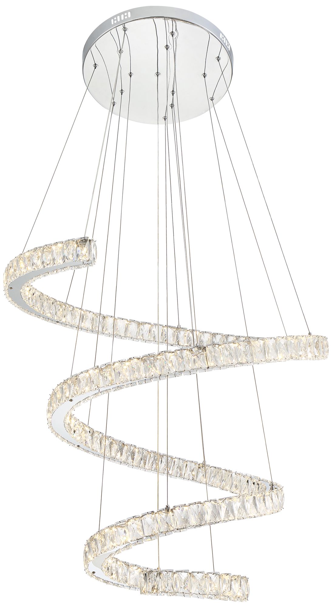 Watch A Video About the Possini Euro Ellyria Twirling Crystal Modern LED Pendant Light