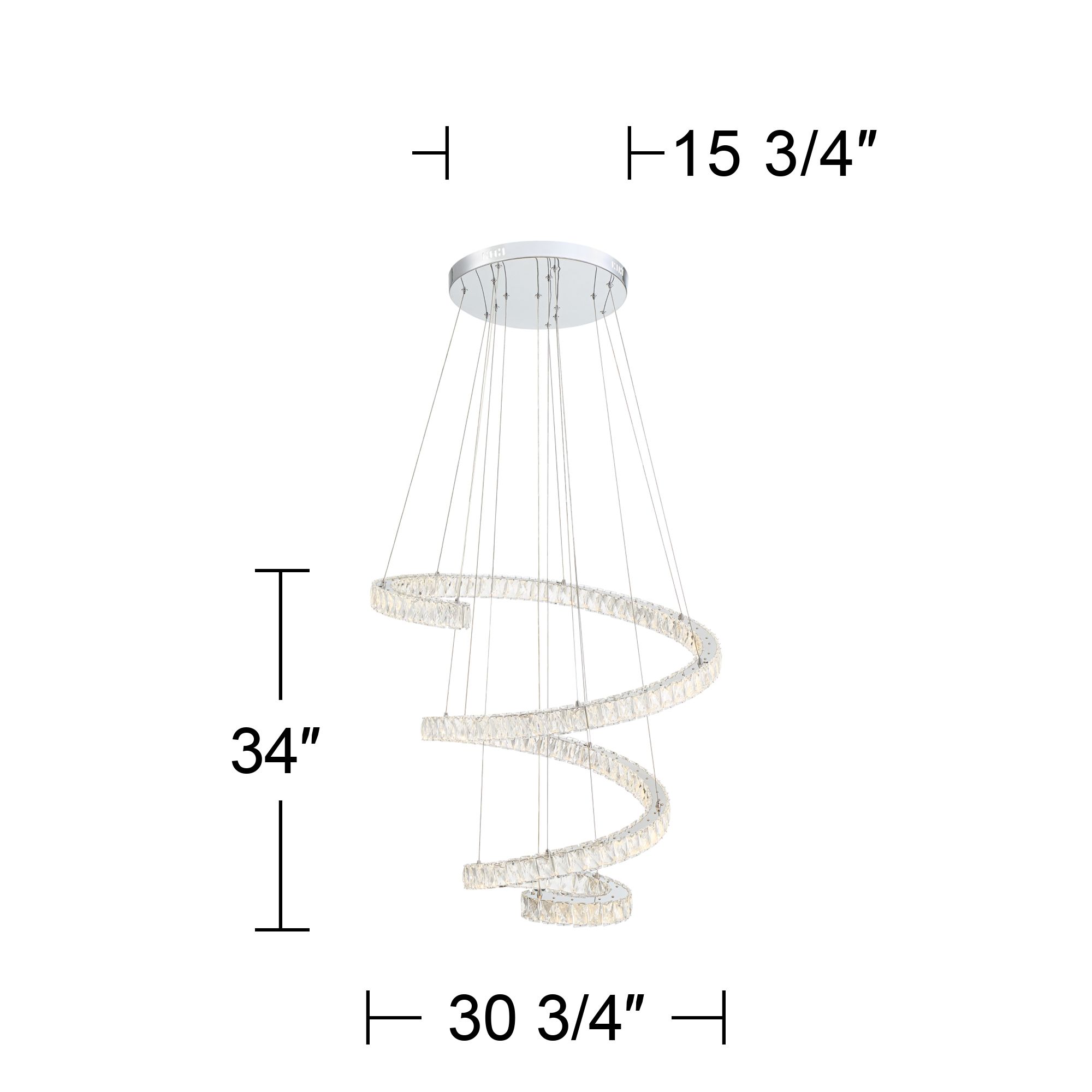 Watch A Video About the Possini Euro Ellyria Twirling Crystal Modern LED Pendant Light