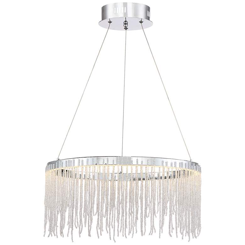 Image 1 Possini Euro Elnora 19 1/2"W Chrome LED Drum Pendant Light