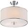 Possini Euro Elsa 16" Wide White Fabric Drum Shade Ceiling Light