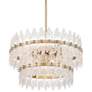 3_Possini Euro Elsa 23 1/2" Brass with Textured Glass 7-Light Pendant