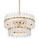 Possini Euro Elsa 23 1/2" Brass with Textured Glass 7-Light Pendant